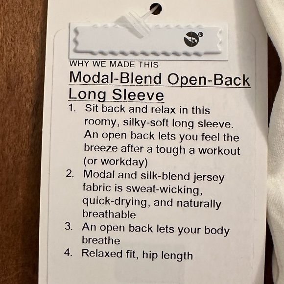 Lululemon Ivory Open Back Long Sleeve Top Shirt Sz 6, 8 - Picture 9 of 11